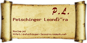Petschinger Leonóra névjegykártya